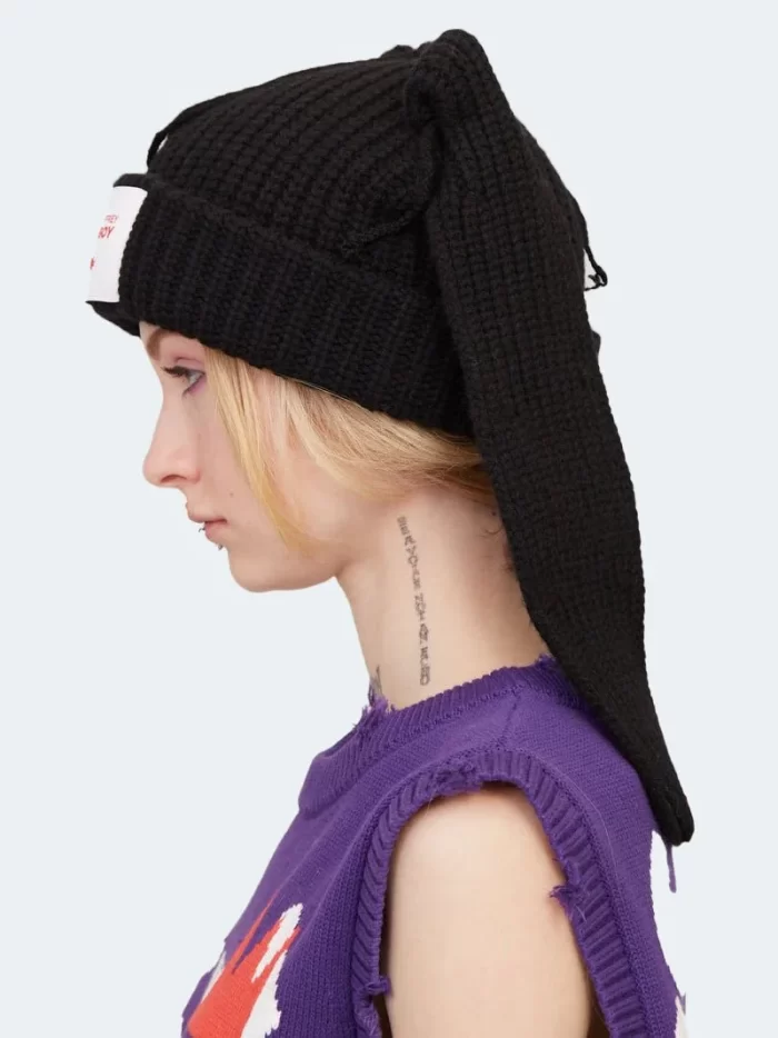 Chunky Rabbit Beanie Black