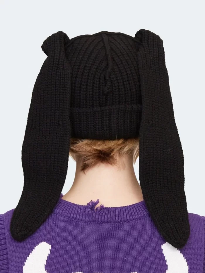 Chunky Rabbit Beanie Black