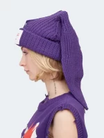 Chunky Rabbit Beanie Purple