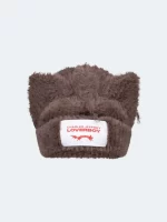 Fluffy Chunky Ears Beanie Brown