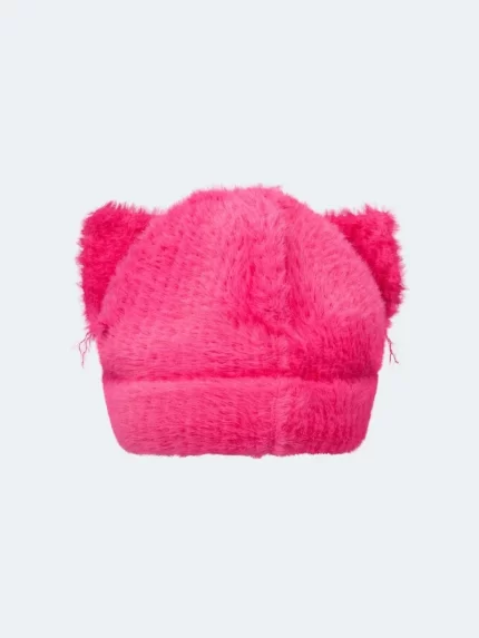 Fluffy Chunky Ears Beanie Pink