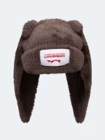 Fluffy Chunky Rabbit Beanie Brown